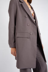 Double-Breasted Tailored Coat - Gray