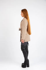 The Tailored Wrap Blazer - Beige