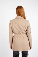 The Tailored Wrap Blazer - Beige