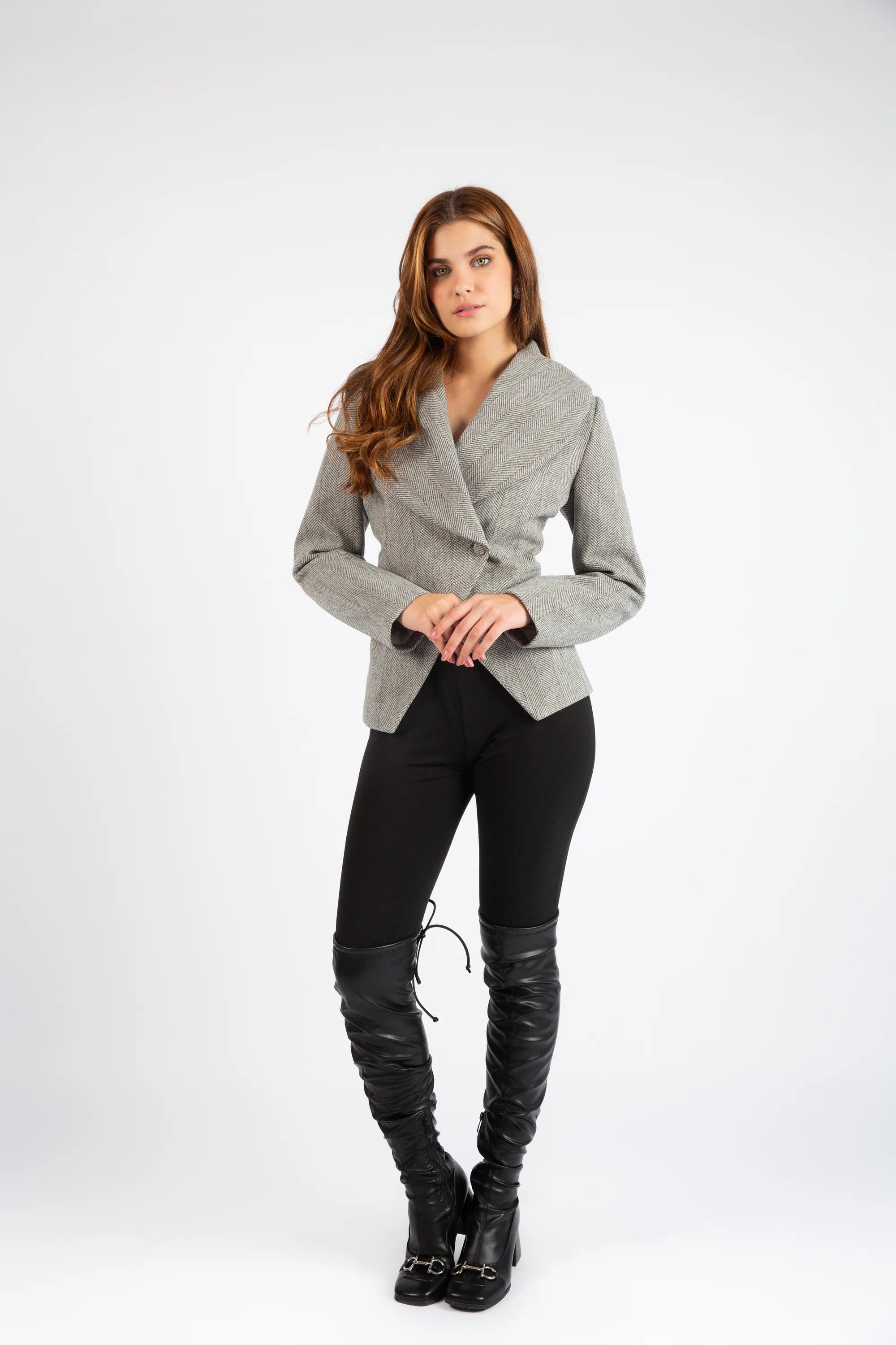 Sculpted Wrap Jacket - Gray