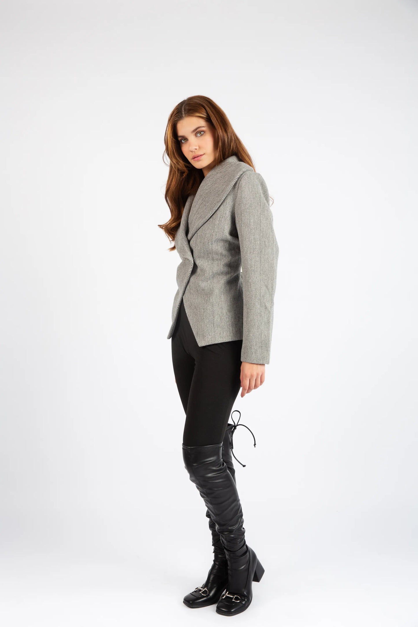 Sculpted Wrap Jacket - Gray