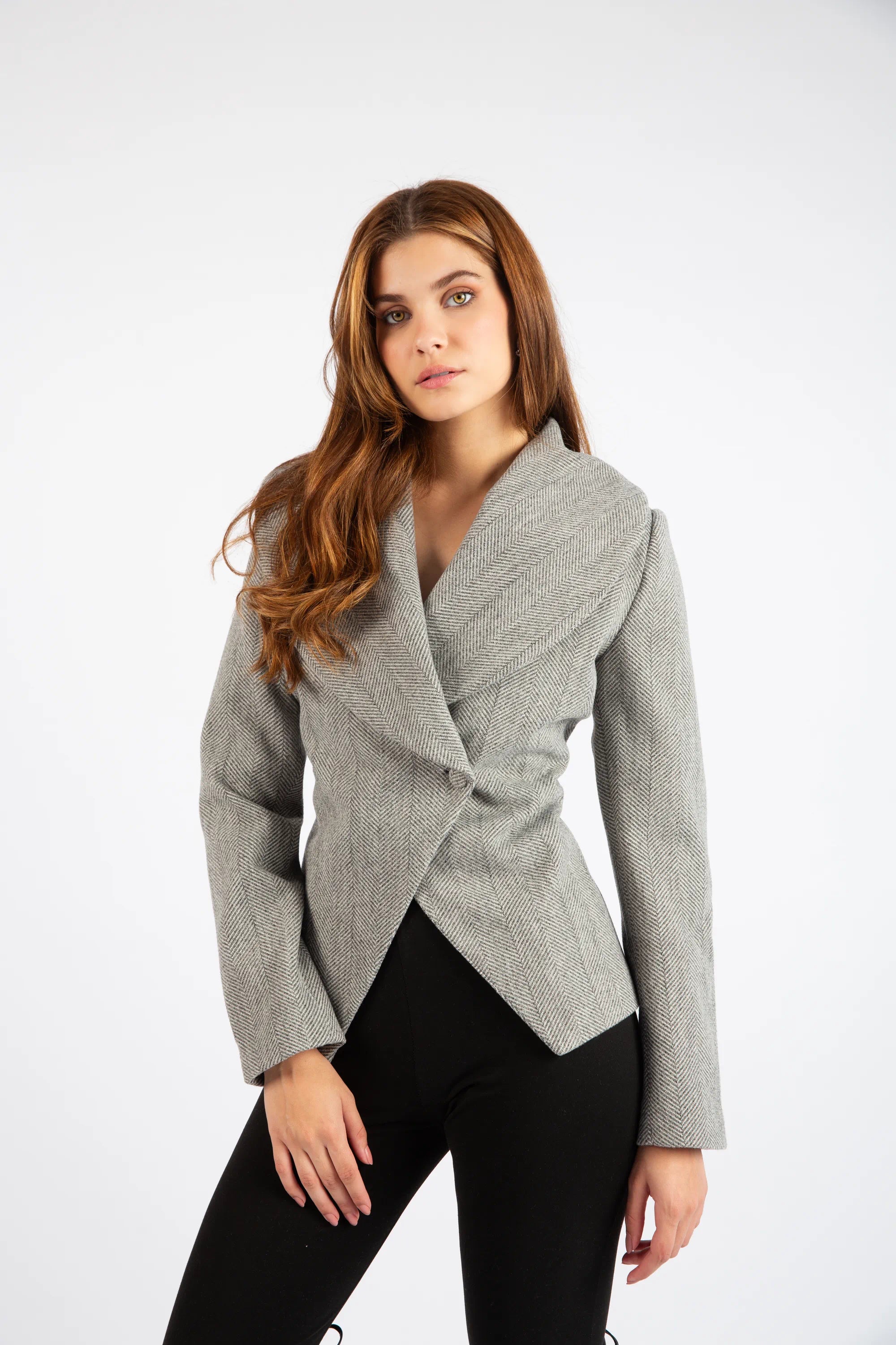 Sculpted Wrap Jacket - Gray