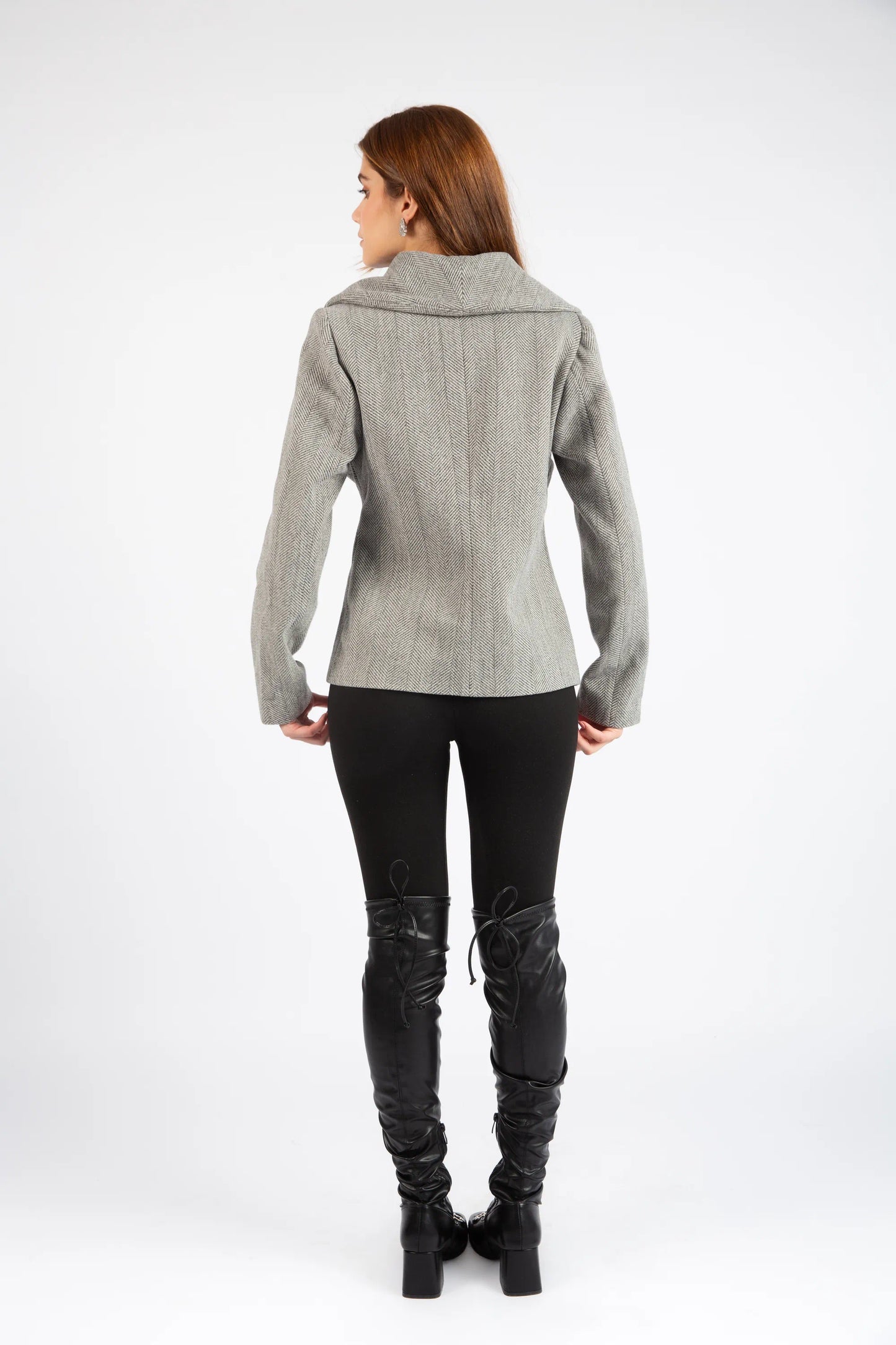Sculpted Wrap Jacket - Gray