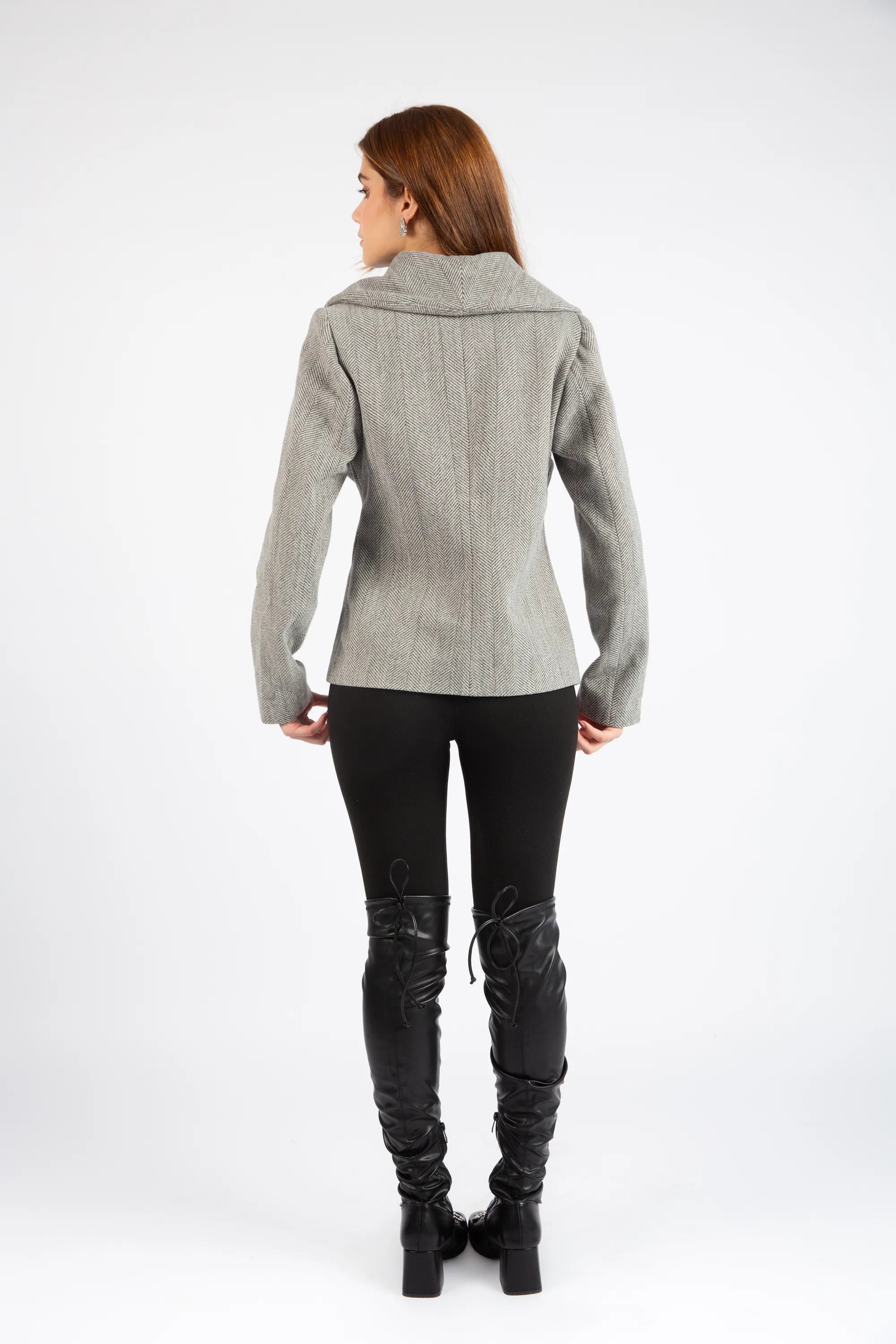 Sculpted Wrap Jacket - Gray