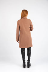 Double-Breasted Tailored Coat - Brown