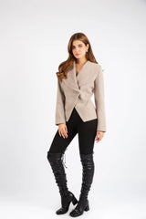 Sculpted Wrap Jacket - Cafe