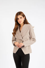 Sculpted Wrap Jacket - Cafe