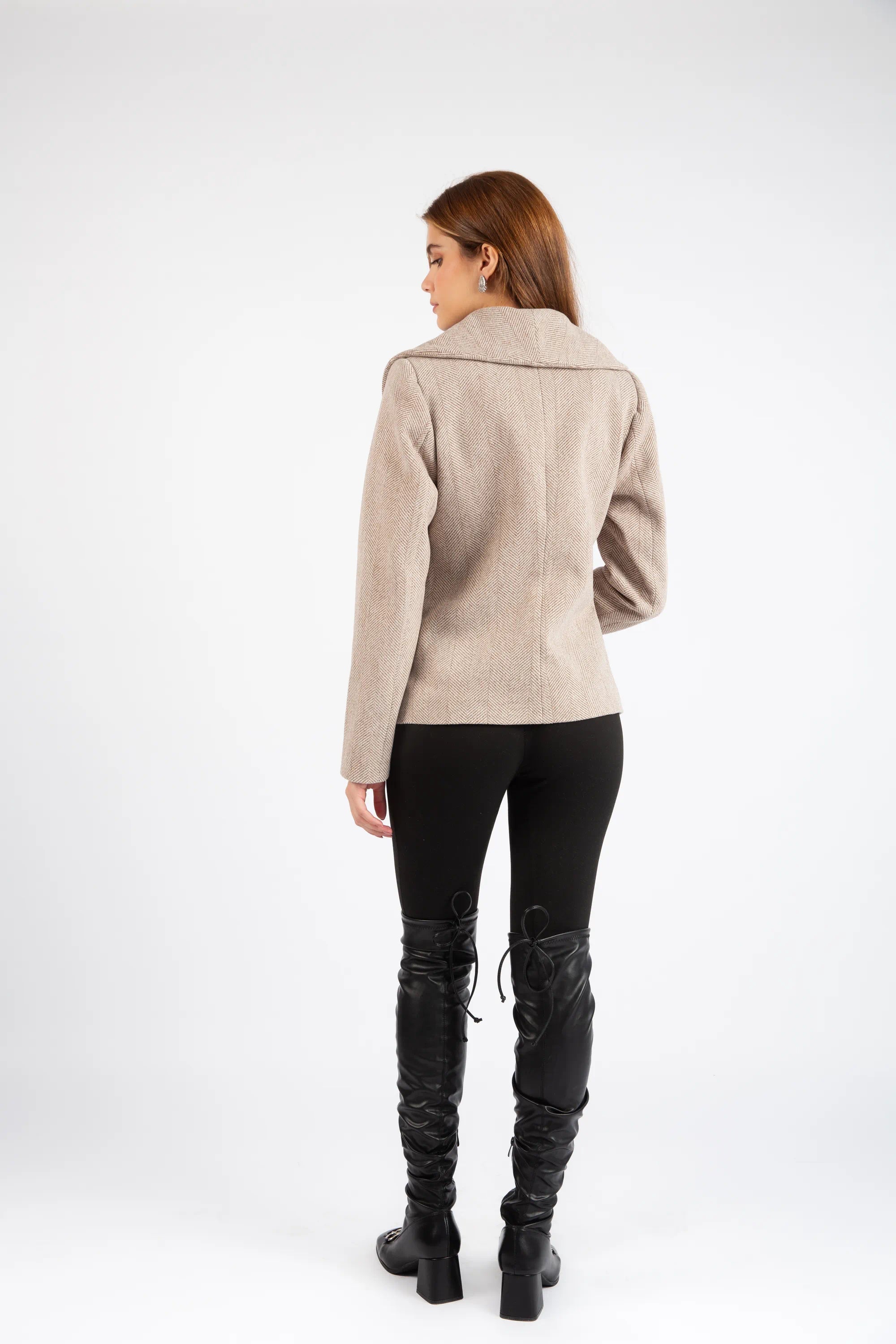 Sculpted Wrap Jacket - Cafe