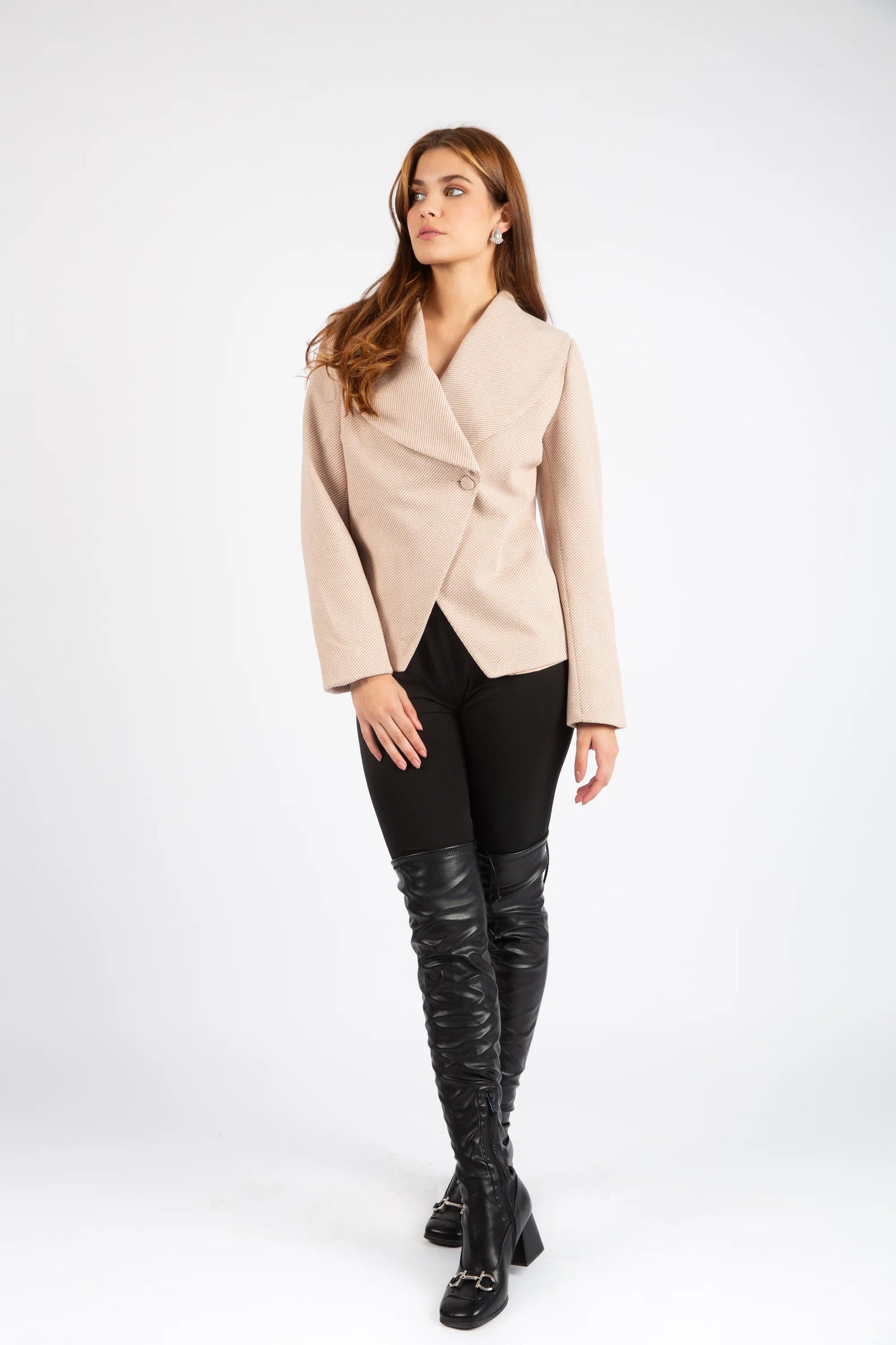 Sculpted Wrap Jacket - Beige