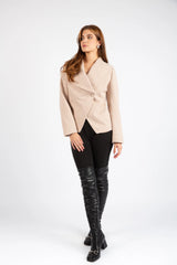 Sculpted Wrap Jacket - Beige