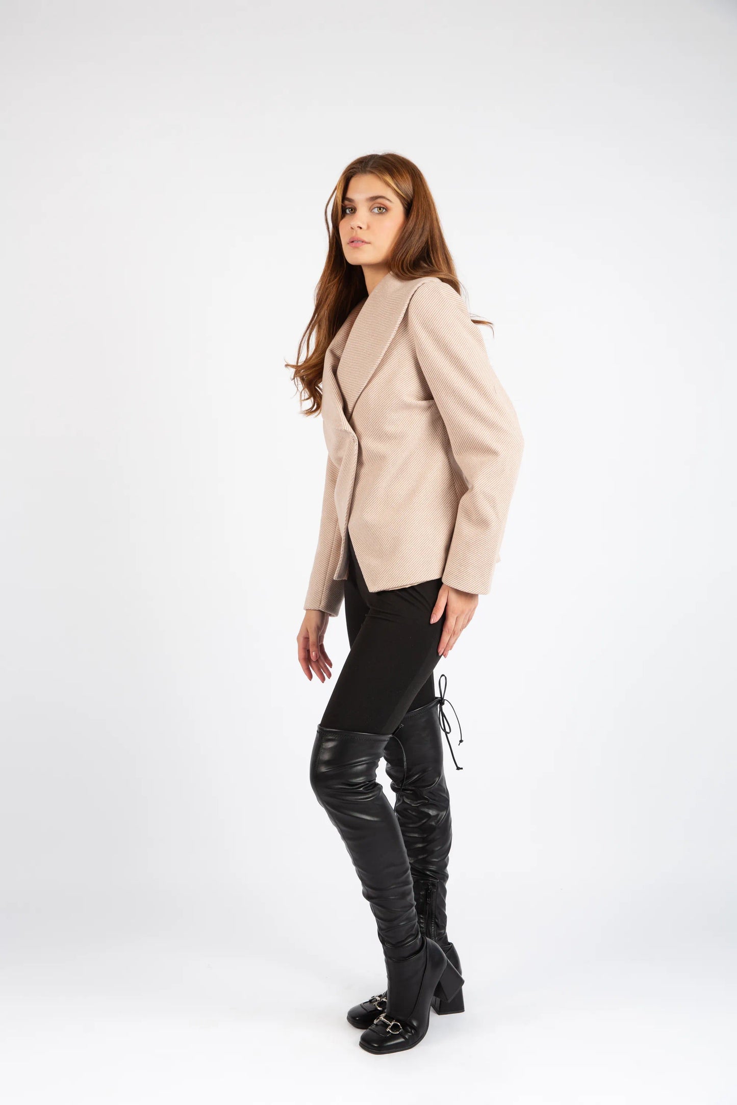 Sculpted Wrap Jacket - Beige