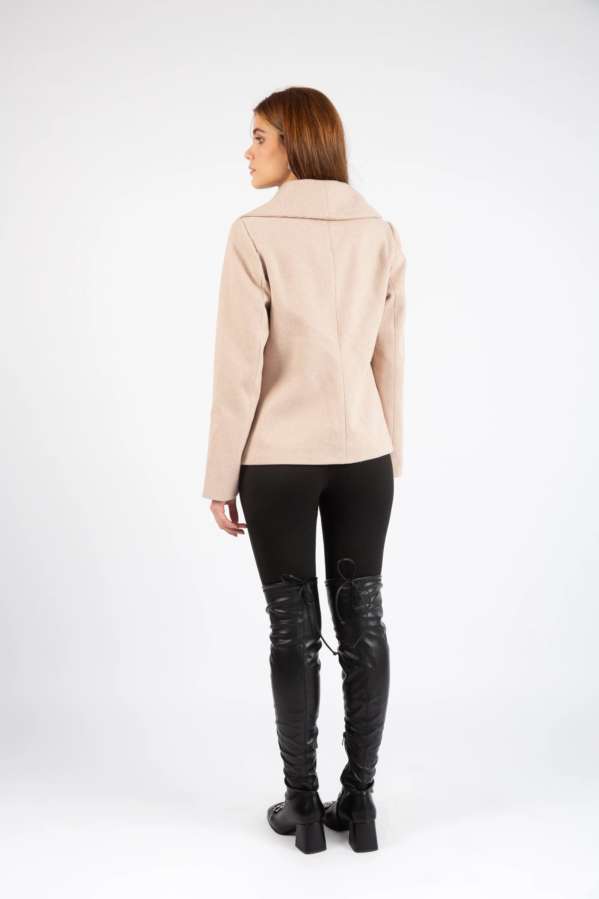 Sculpted Wrap Jacket - Beige