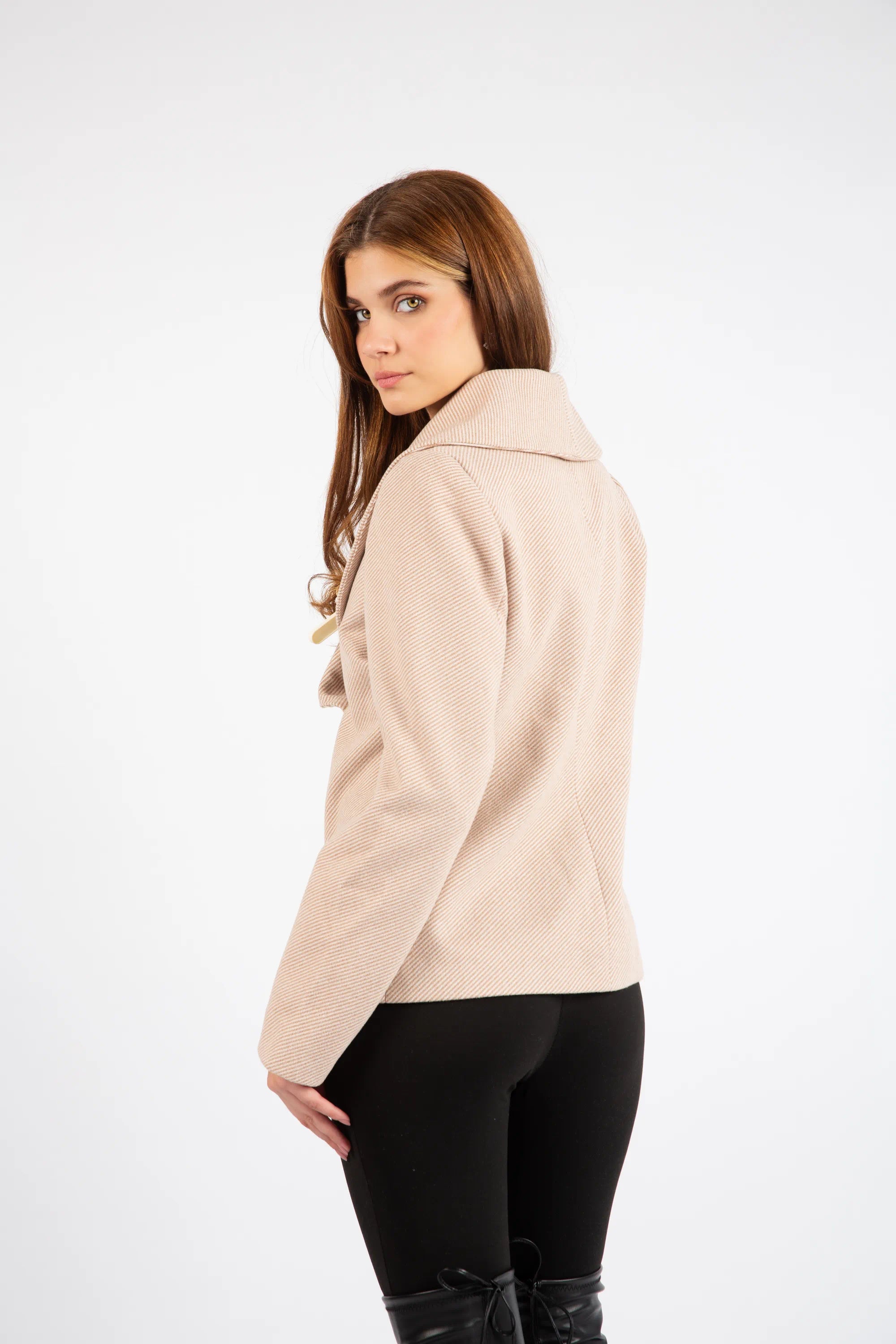 Sculpted Wrap Jacket - Beige