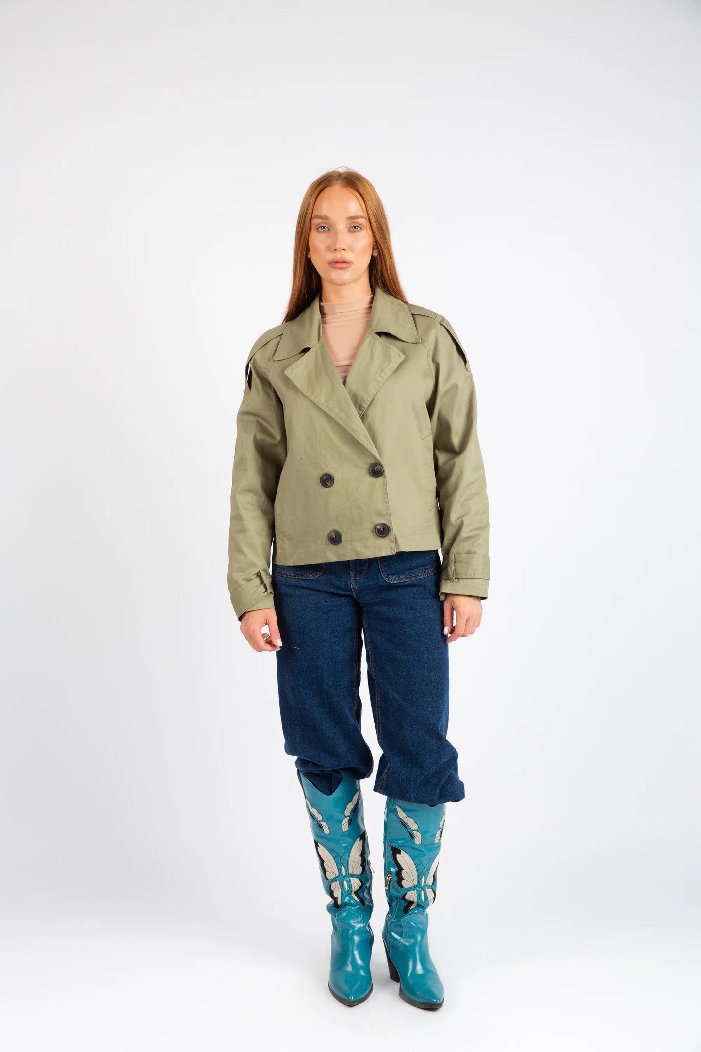The Cropped Commuter Jacket - Olive