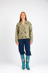 The Cropped Commuter Jacket - Olive