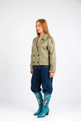 The Cropped Commuter Jacket - Olive