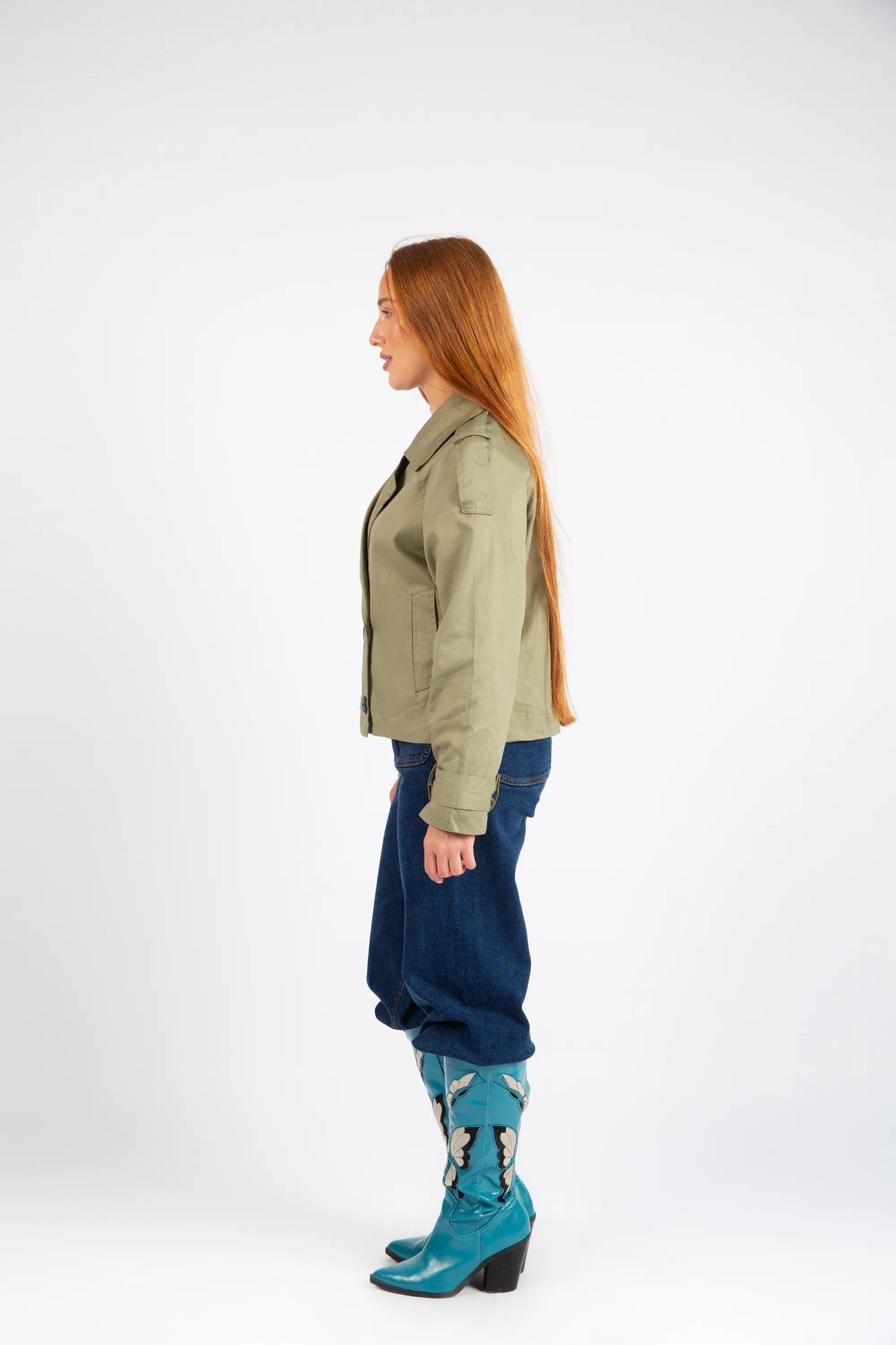 The Cropped Commuter Jacket - Olive