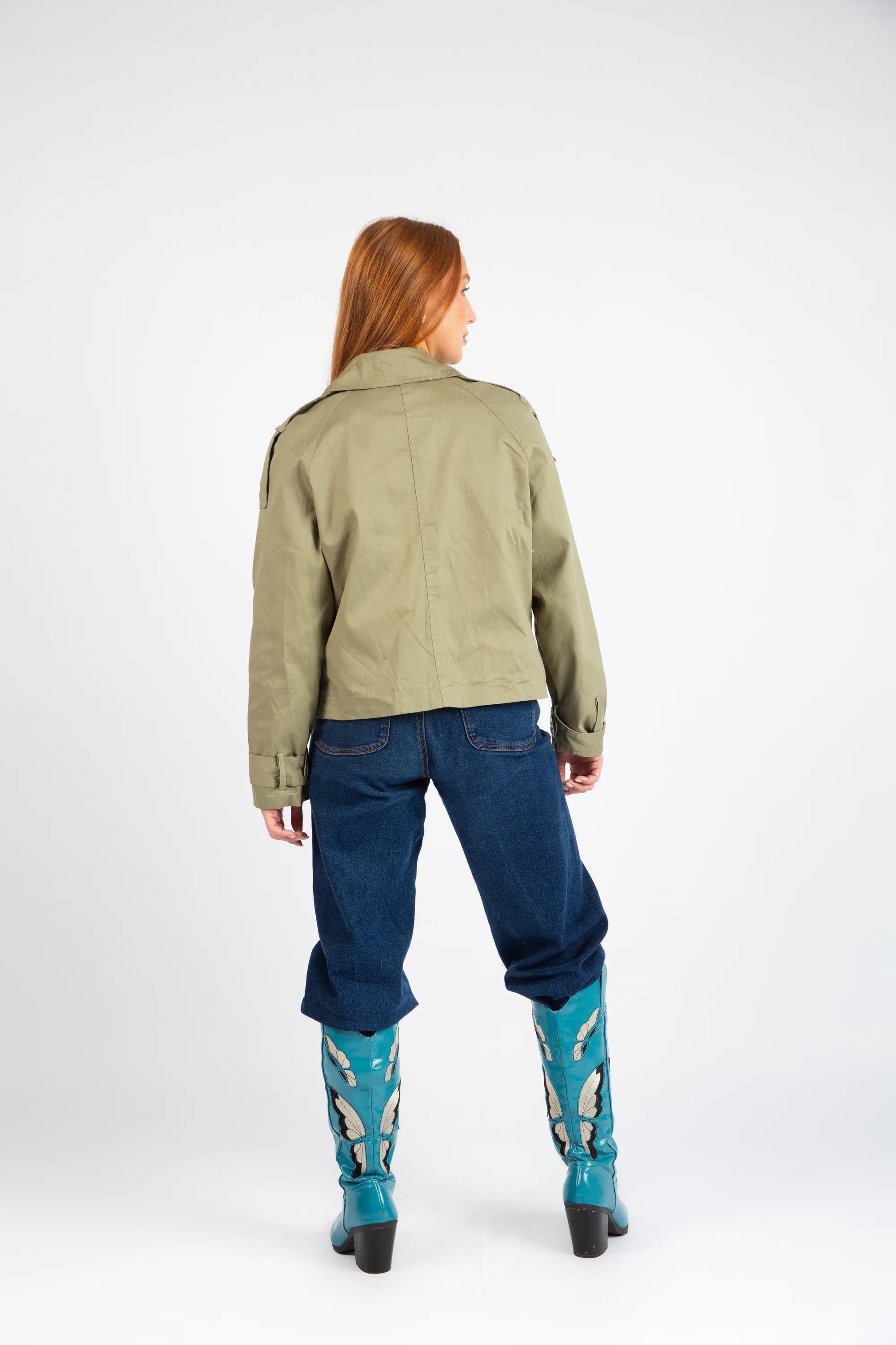 The Cropped Commuter Jacket - Olive