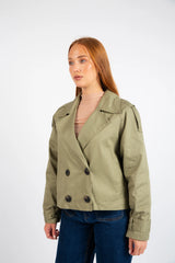 The Cropped Commuter Jacket - Olive
