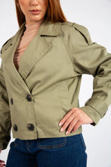 The Cropped Commuter Jacket - Olive