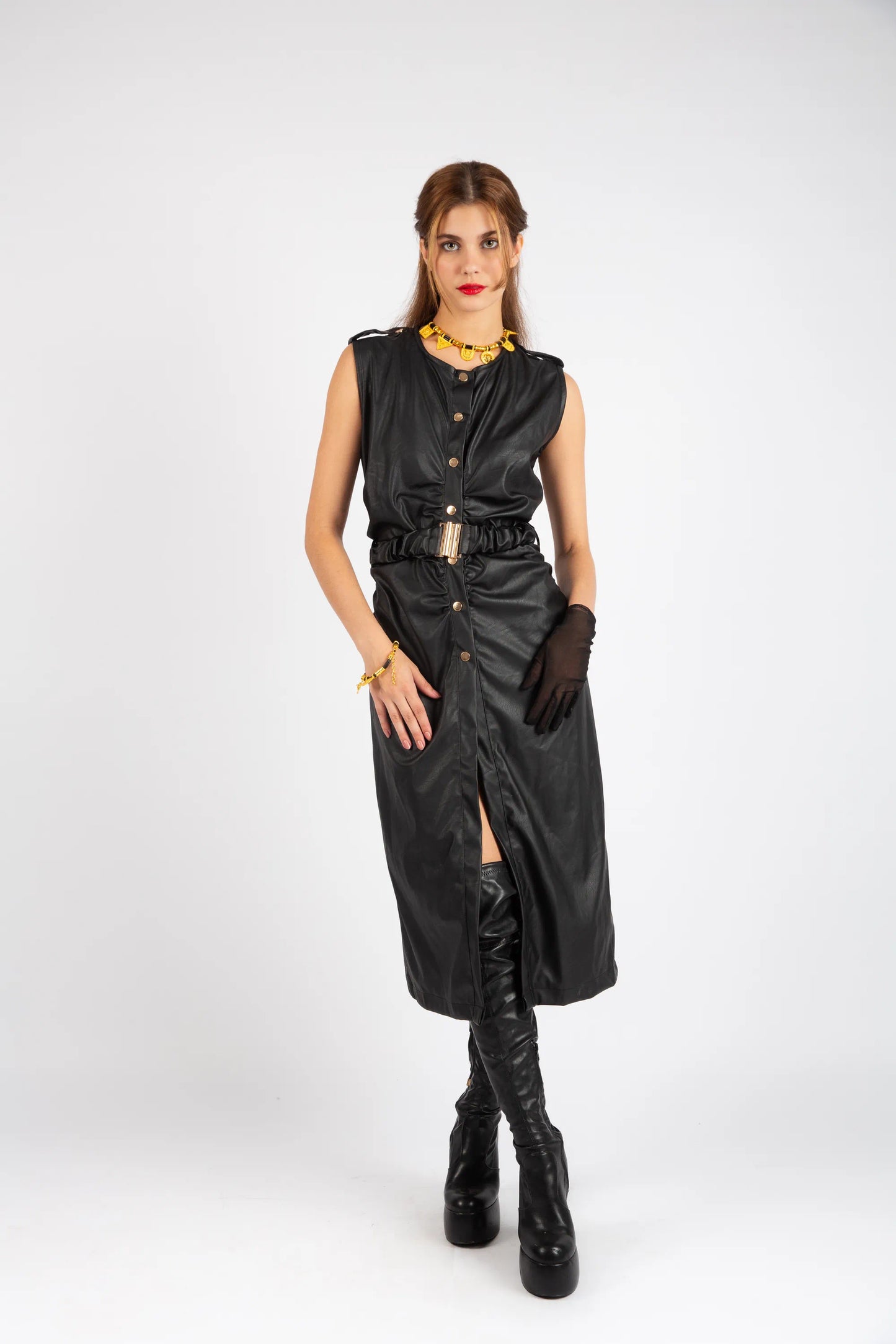 The Matrix Utility Midi Dress - Black