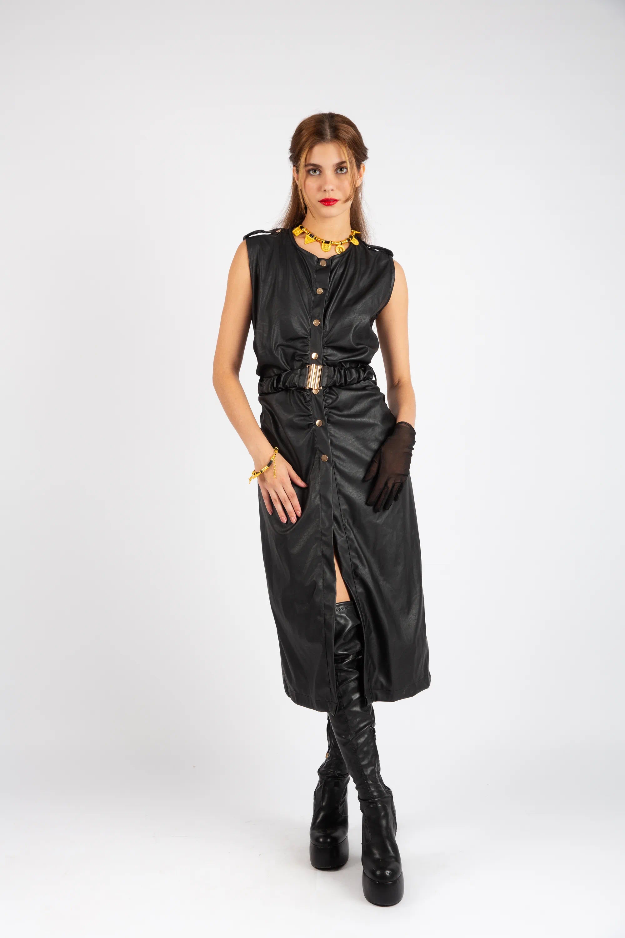 The Matrix Utility Midi Dress - Black