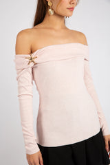 The Romantic Bardot Top - PINK