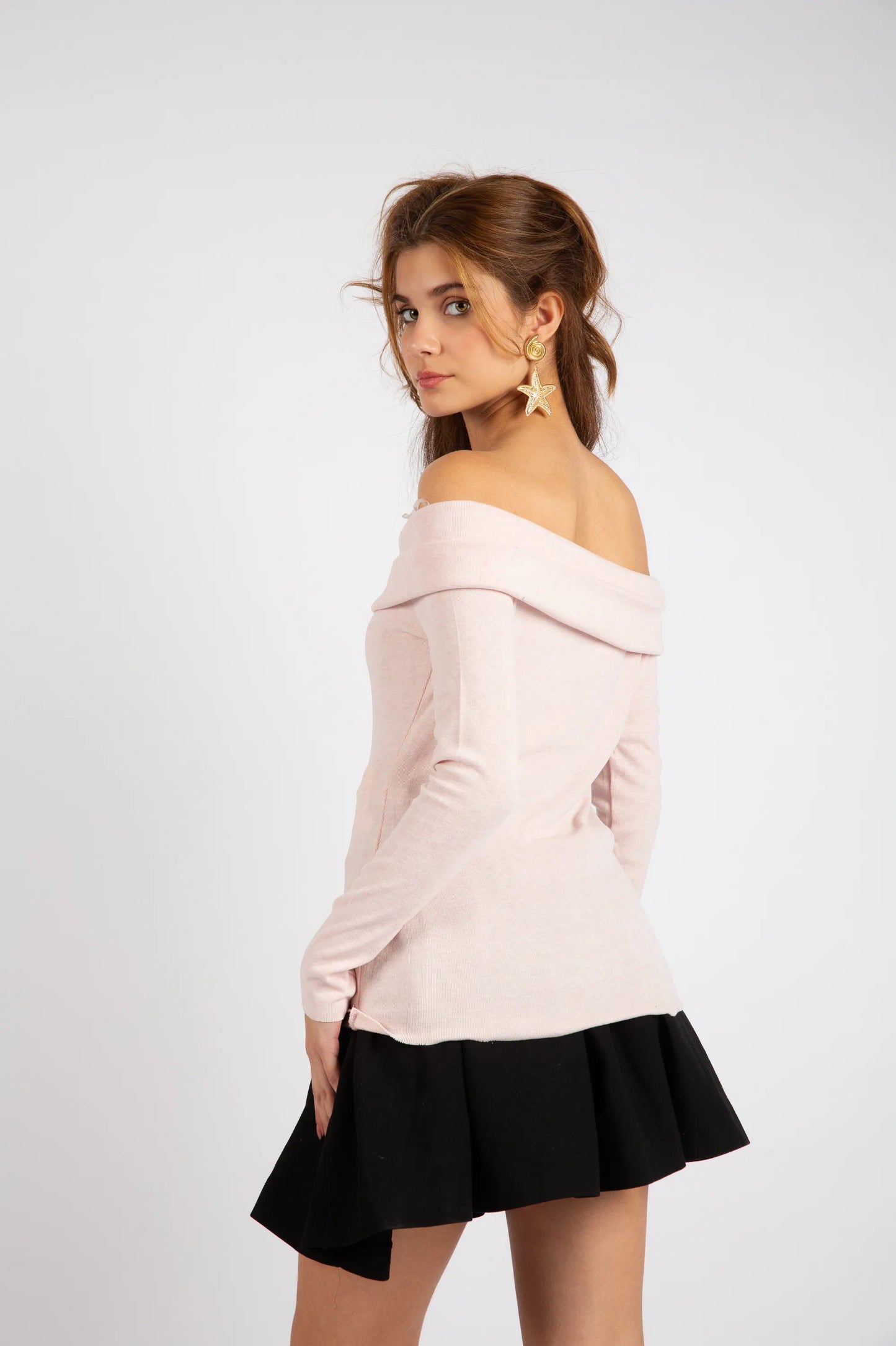 The Romantic Bardot Top - PINK