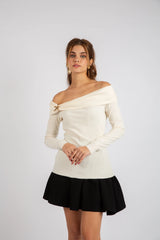 The Romantic Bardot Top - White