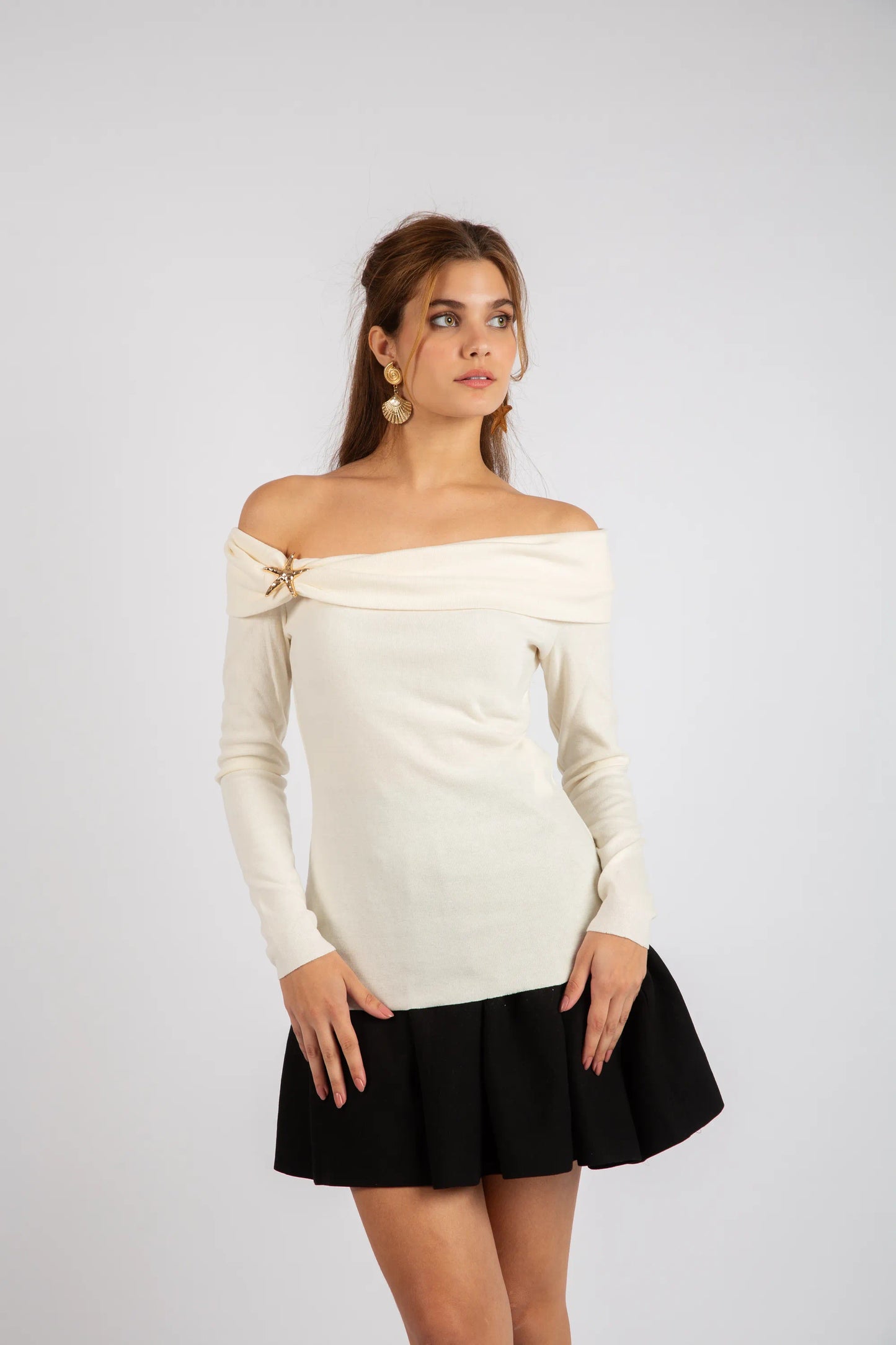 The Romantic Bardot Top - White