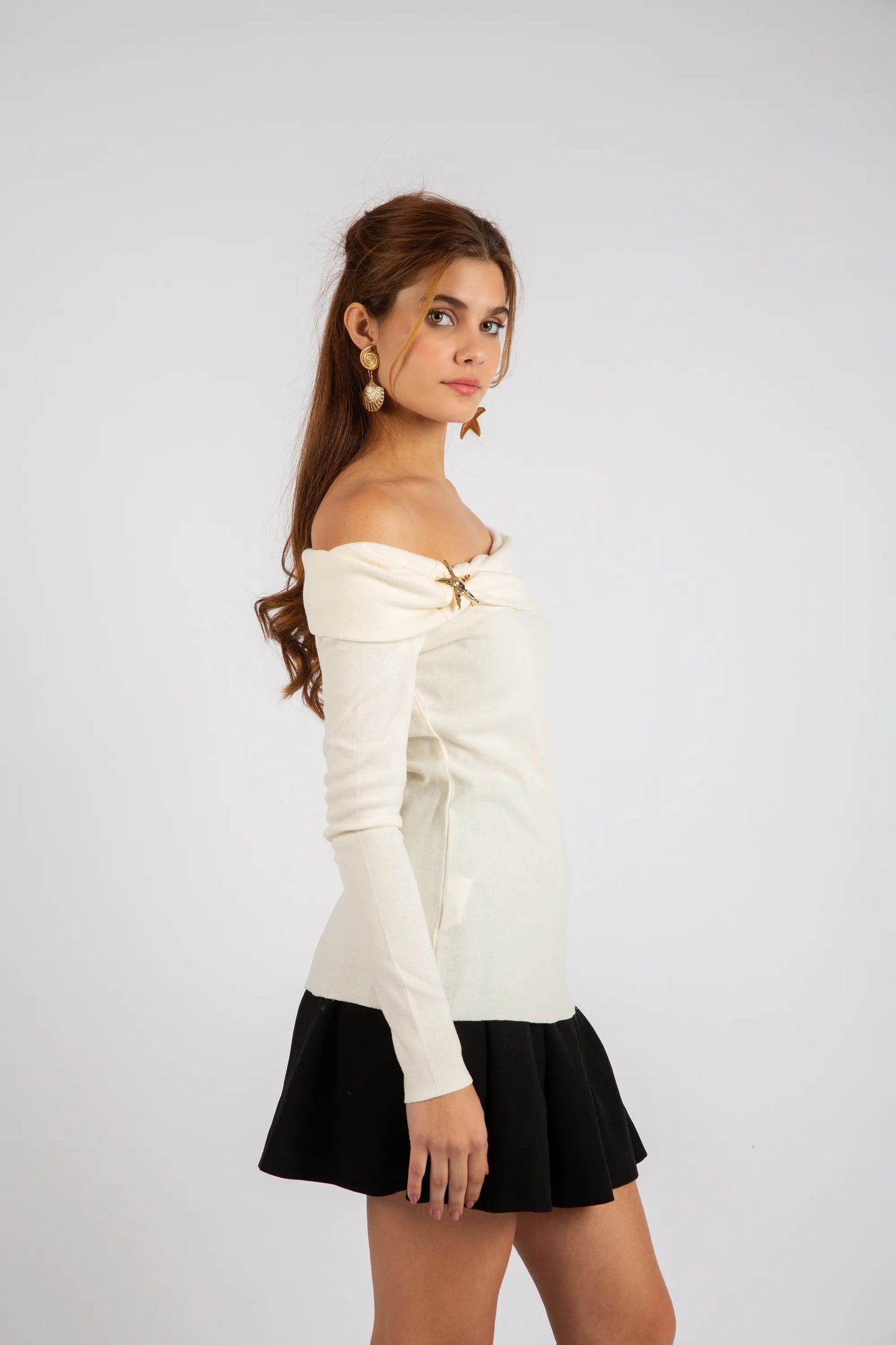 The Romantic Bardot Top - White