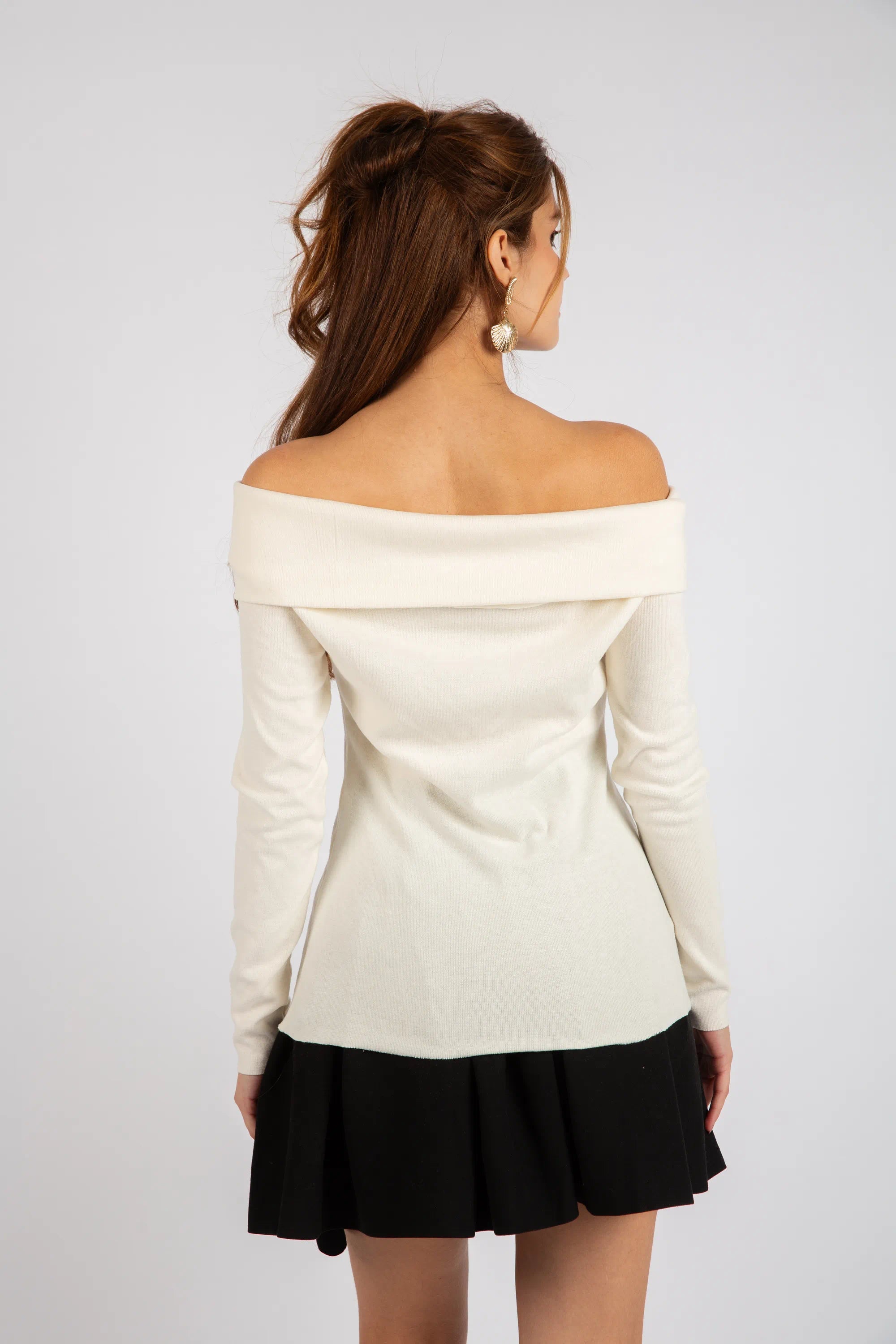 The Romantic Bardot Top - White