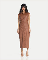 Elara Long Dress -Brown