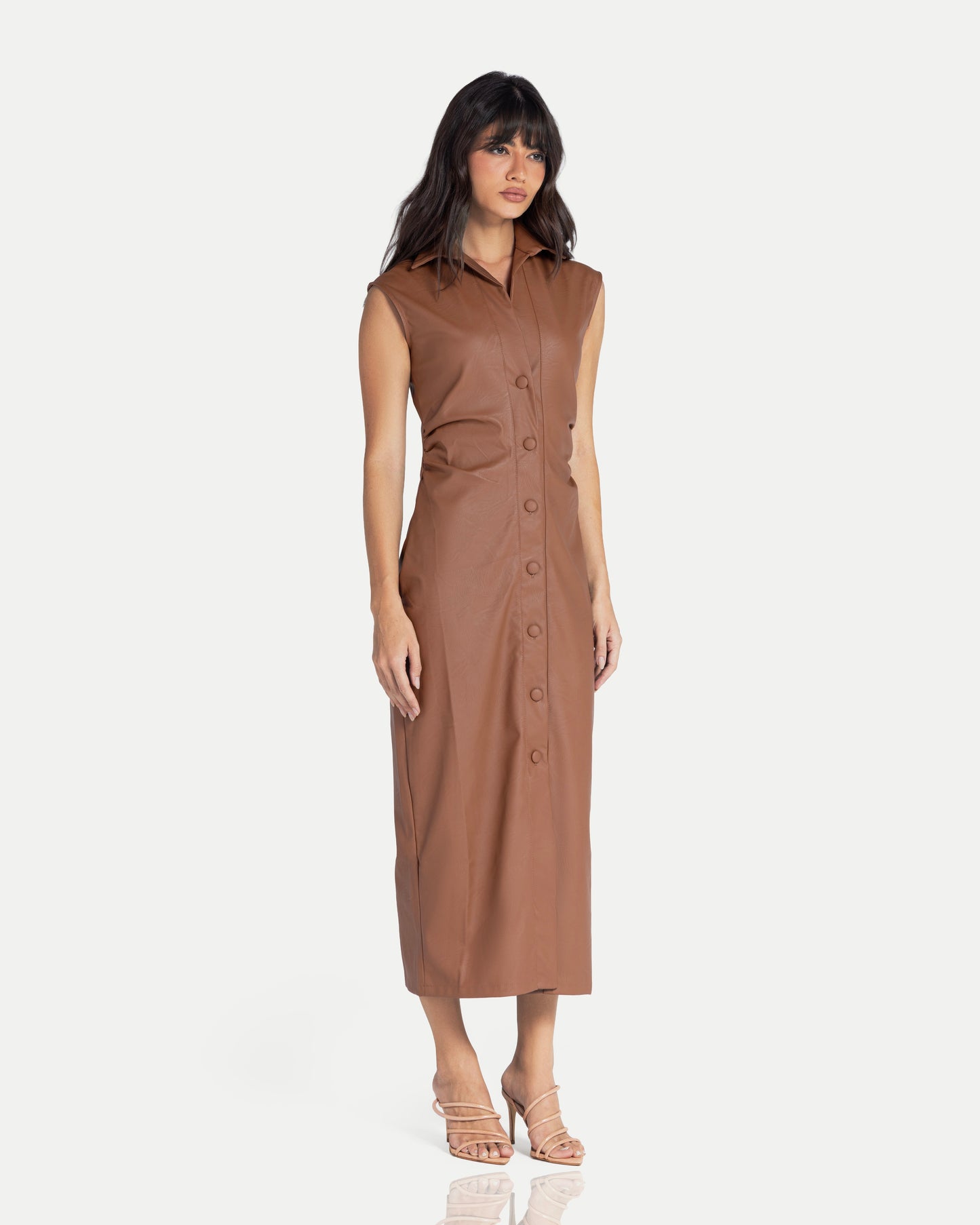 Elara Long Dress -Brown