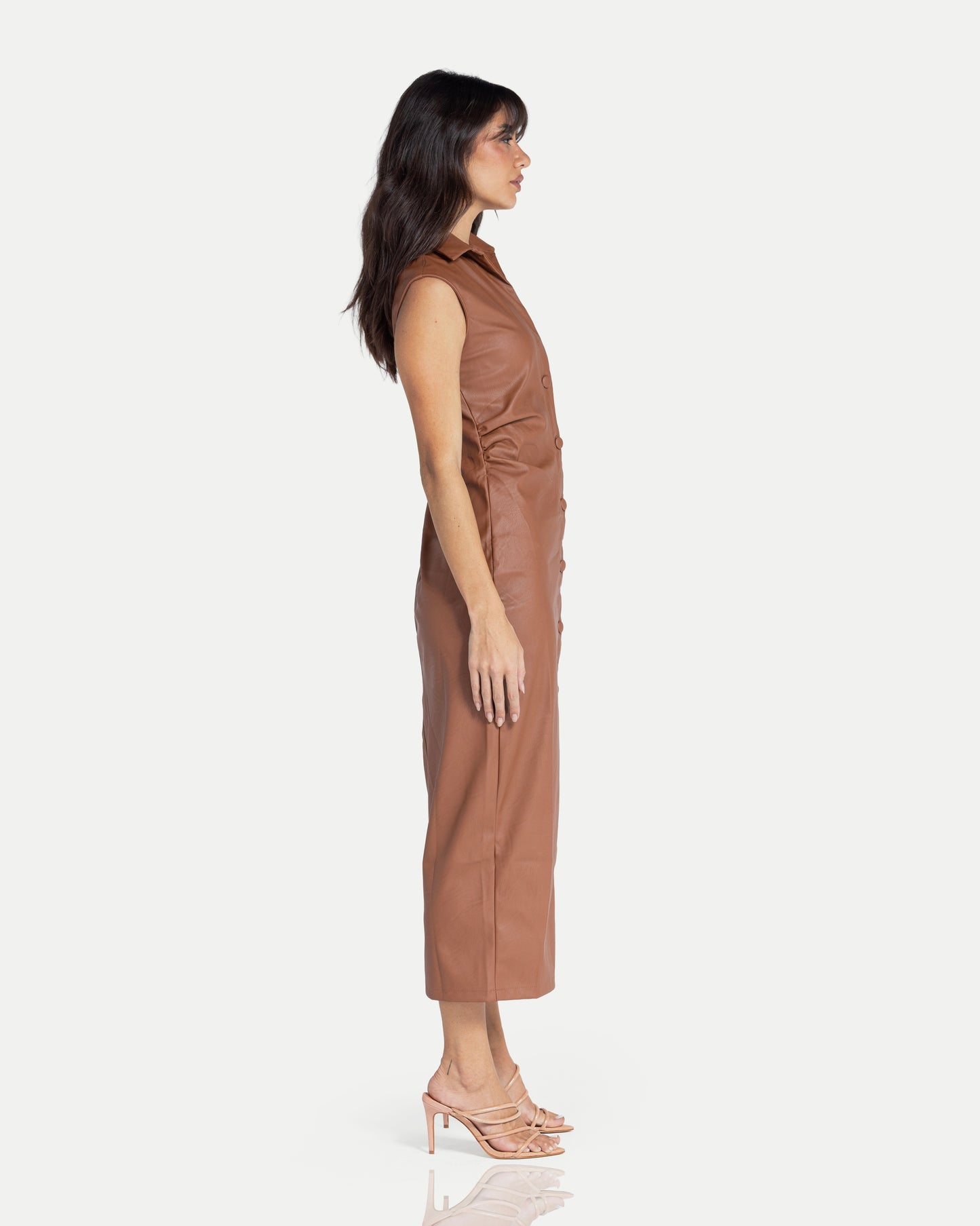Elara Long Dress -Brown