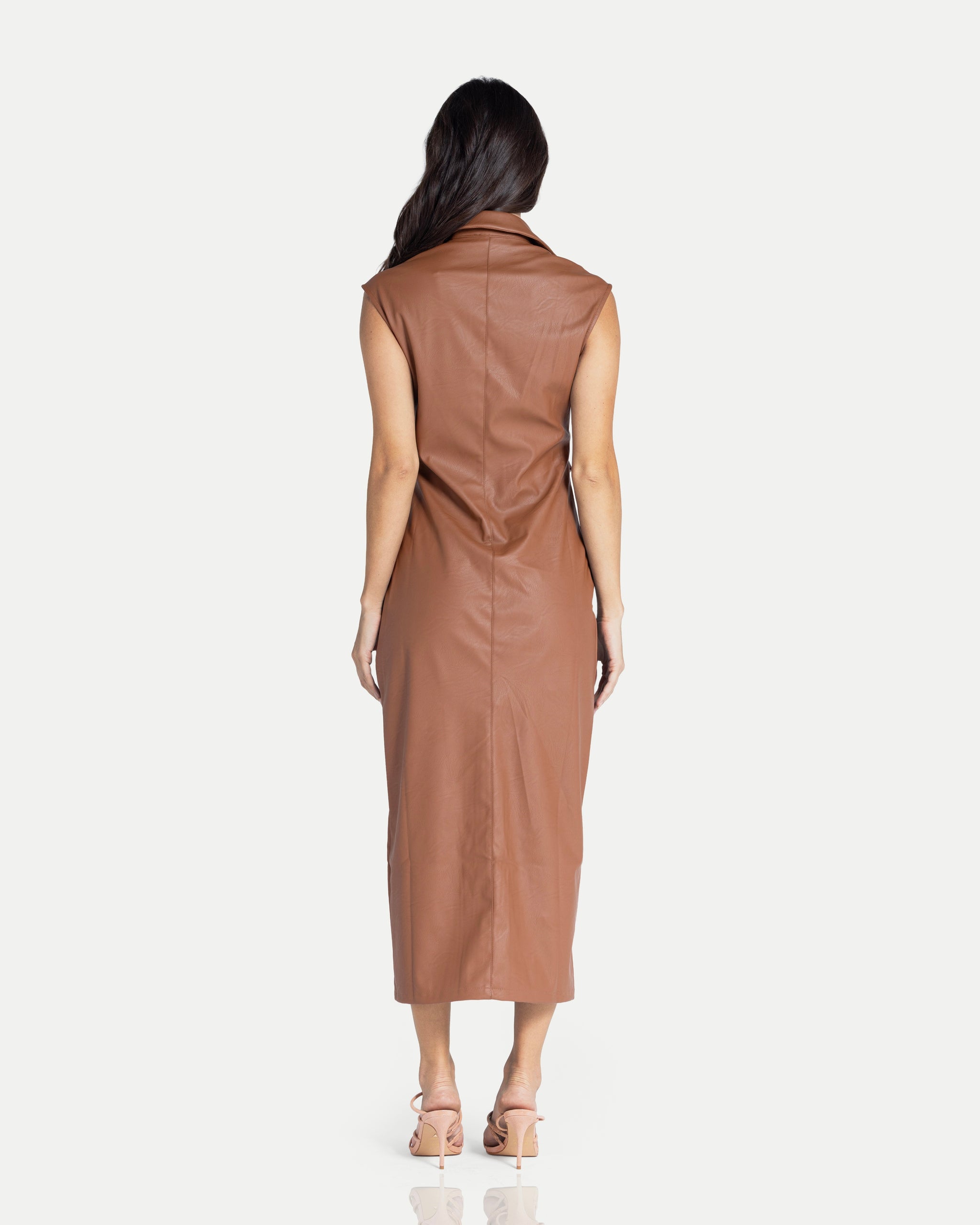 Elara Long Dress -Brown