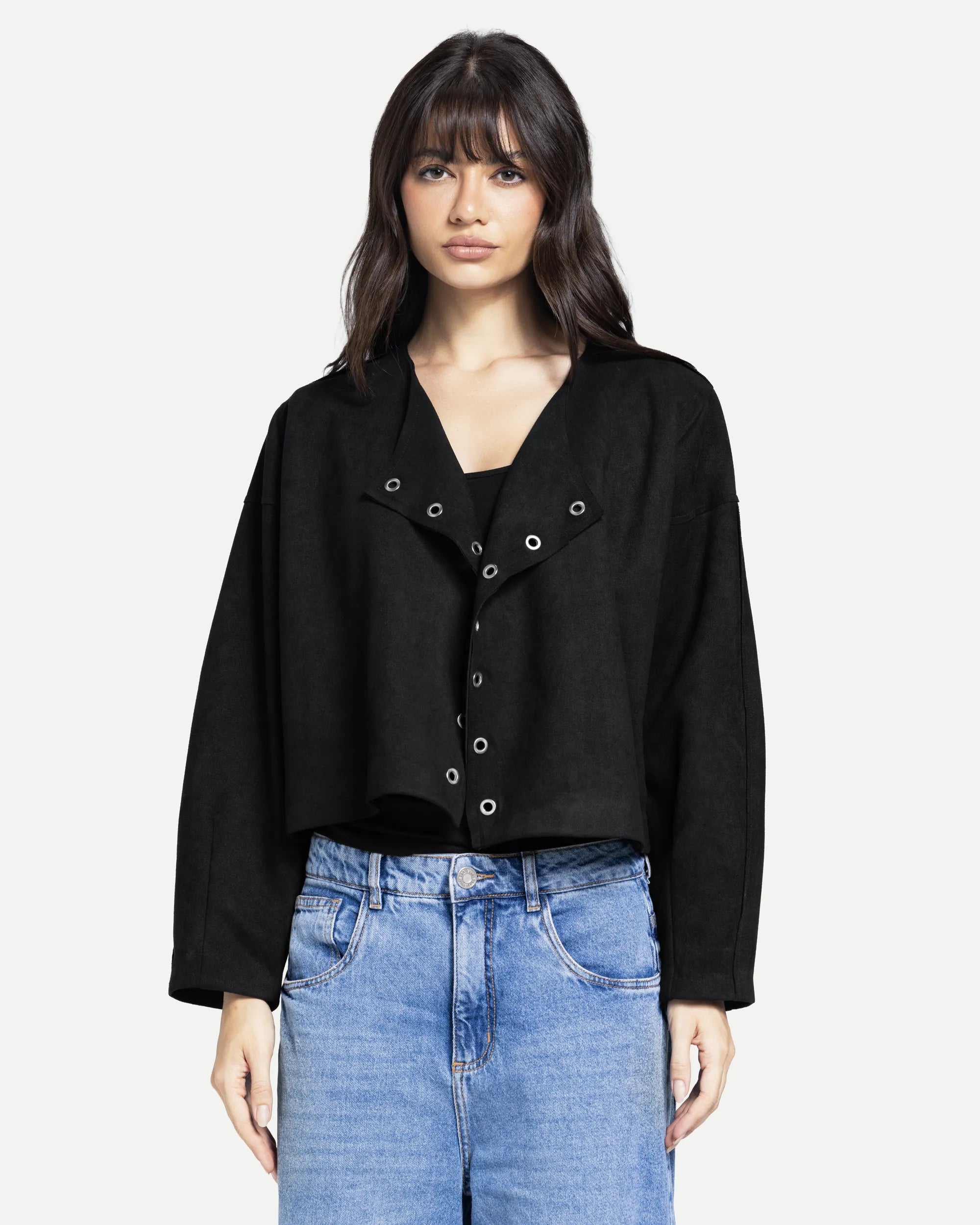 Luna Suede Top -Black