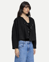 Luna Suede Top -Black