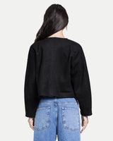 Luna Suede Top -Black
