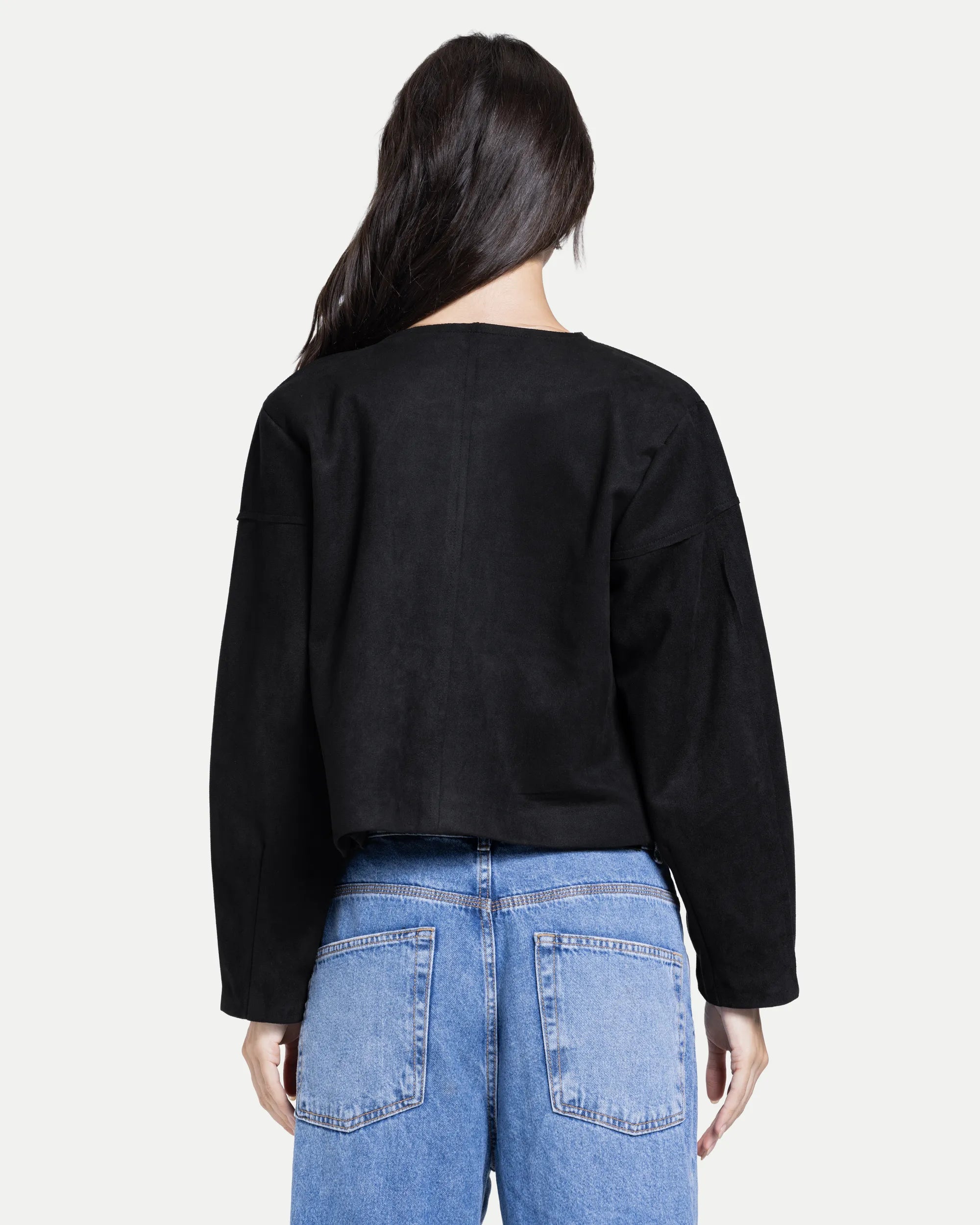Luna Suede Top -Black