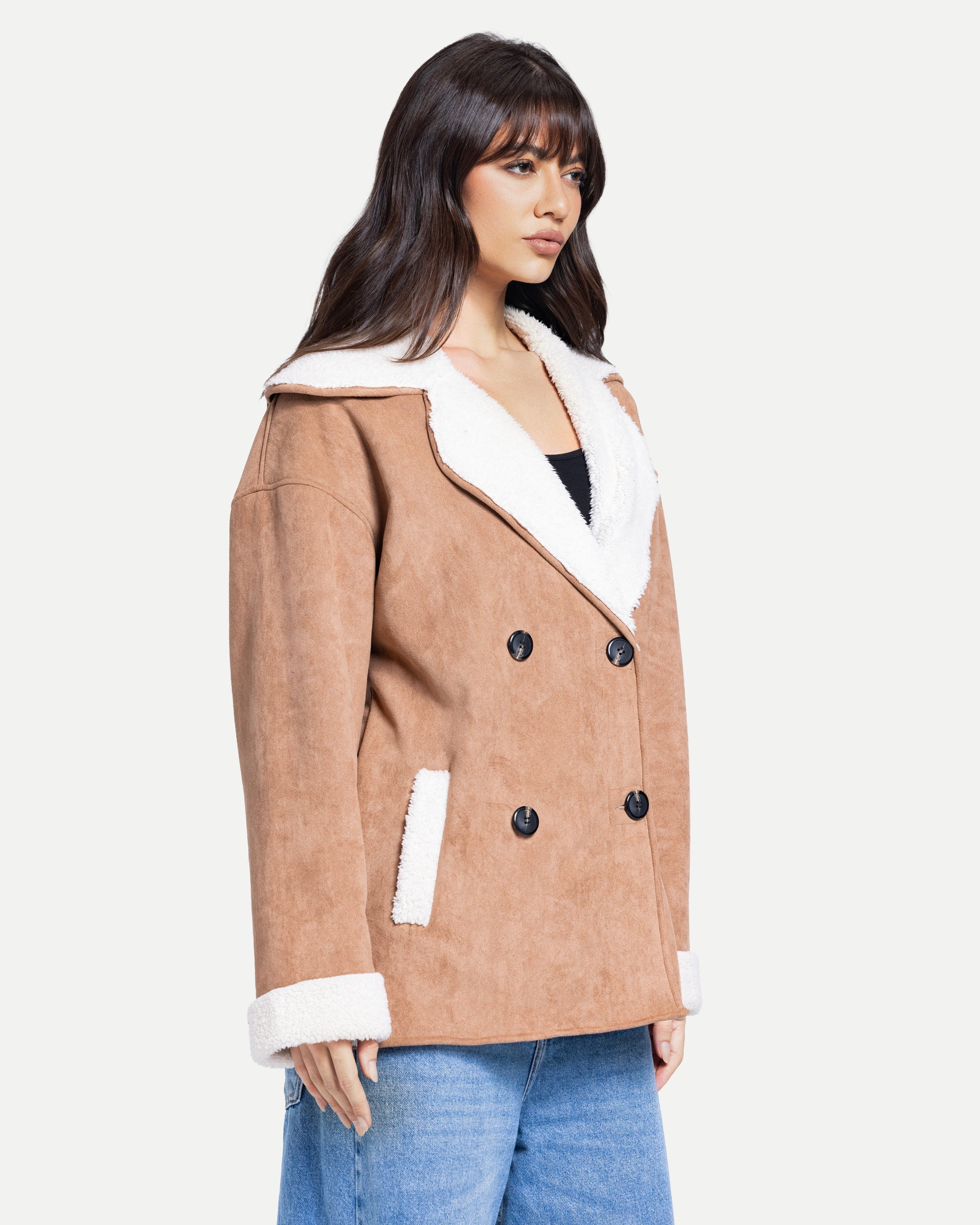 Soft Sherpa Coat -Light Beige