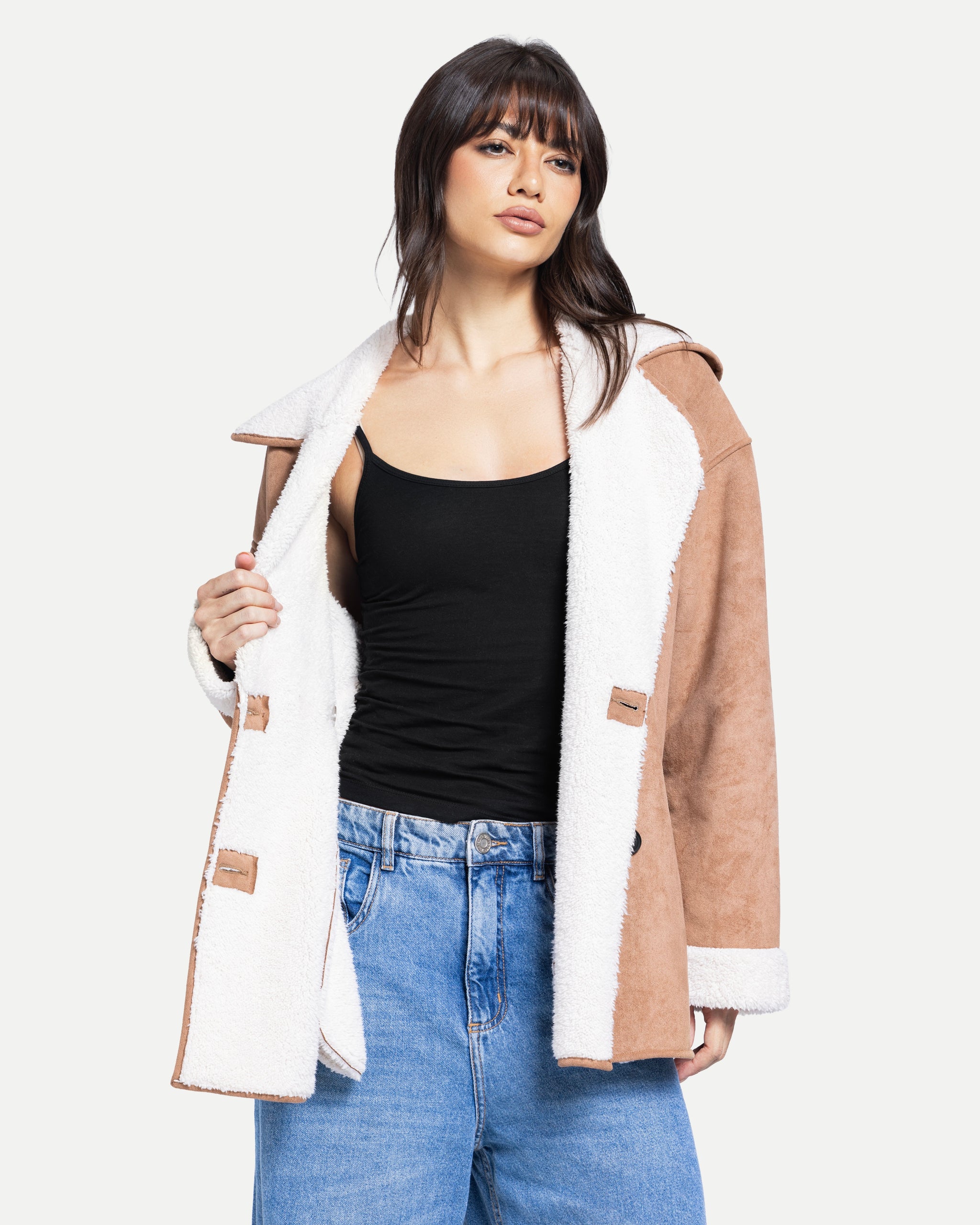 Soft Sherpa Coat -Light Beige