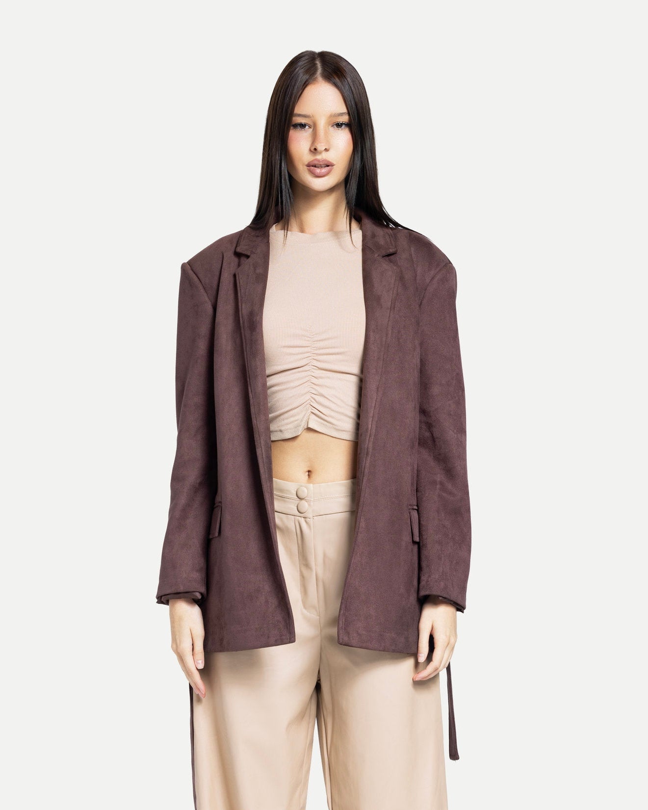 The Soft-Structure Belted Blazer -Caffe