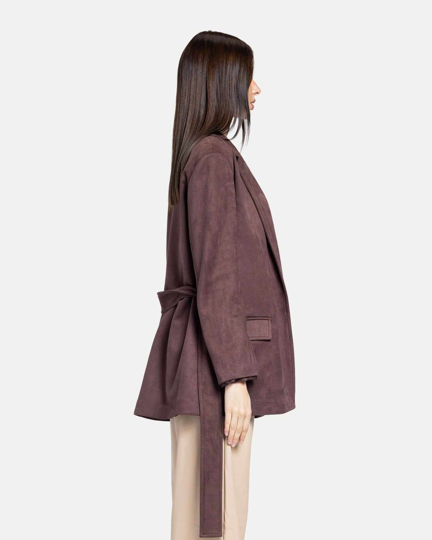 The Soft-Structure Belted Blazer -Caffe