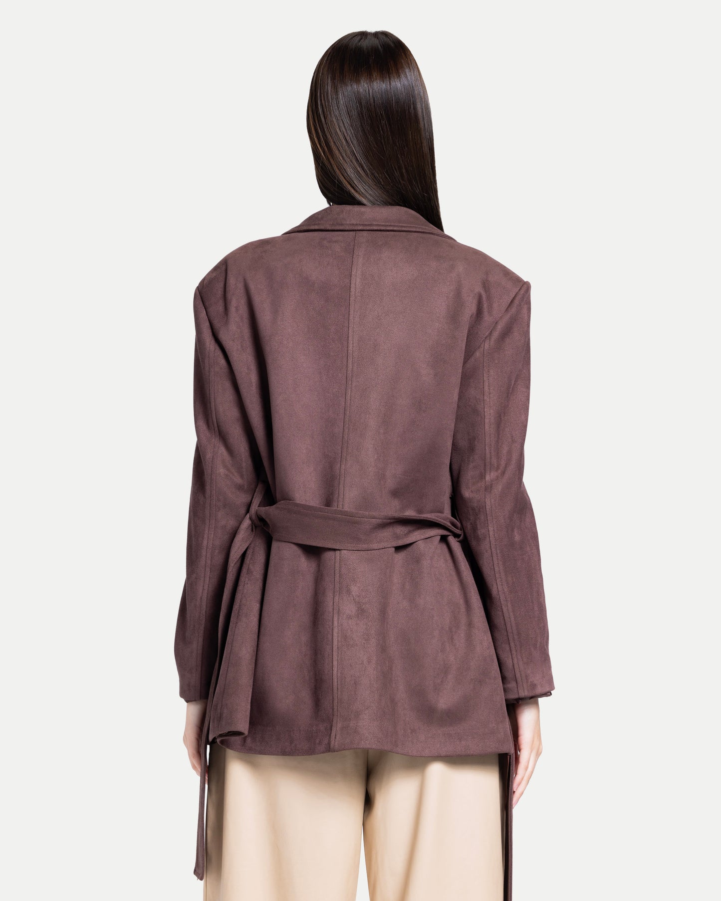The Soft-Structure Belted Blazer -Caffe
