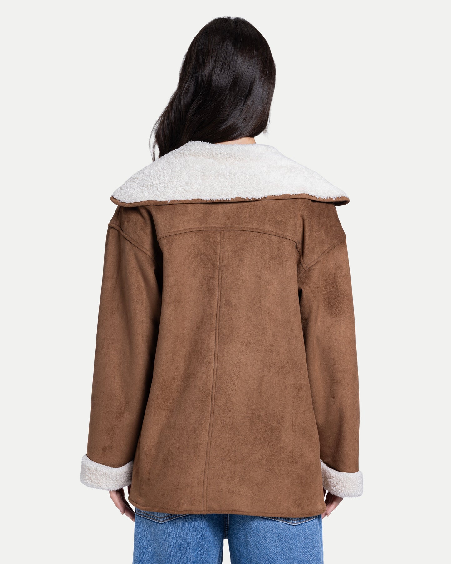 Soft Sherpa Coat -Cafe
