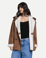 Soft Sherpa Coat -Cafe
