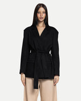 The Soft-Structure Belted Blazer -Black
