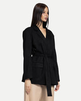 The Soft-Structure Belted Blazer -Black