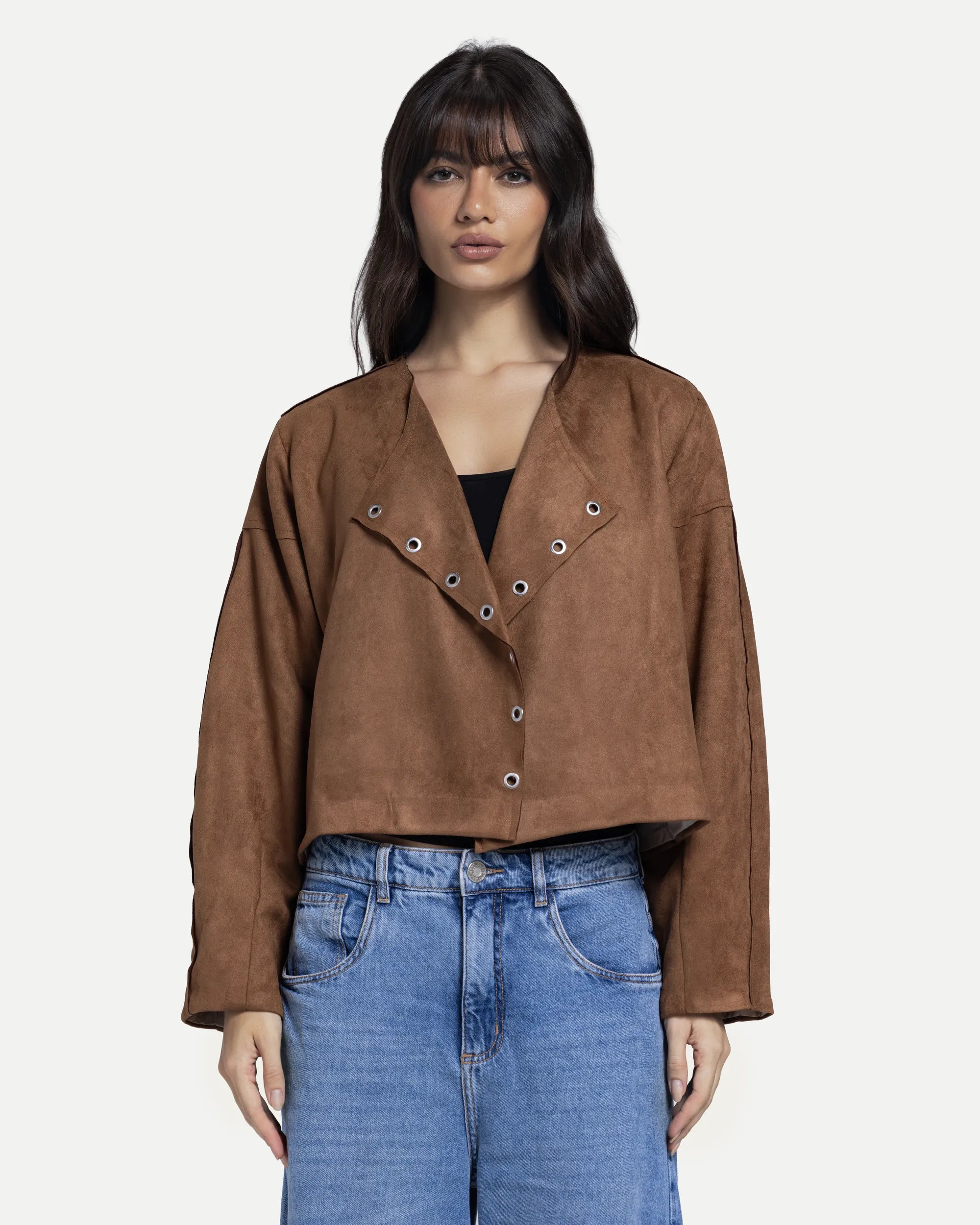 Luna Suede Top -Brown